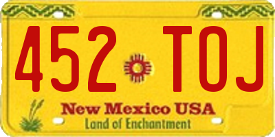 NM license plate 452TOJ