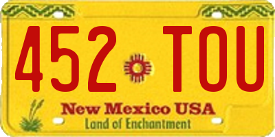 NM license plate 452TOU