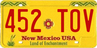 NM license plate 452TOV