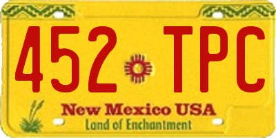 NM license plate 452TPC