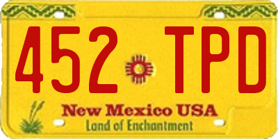 NM license plate 452TPD