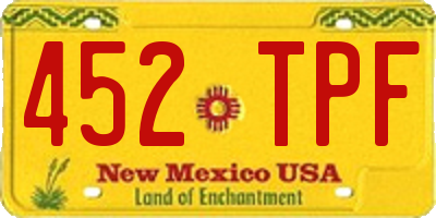 NM license plate 452TPF