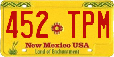 NM license plate 452TPM