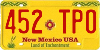 NM license plate 452TPO