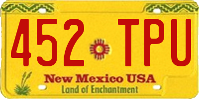 NM license plate 452TPU