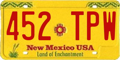 NM license plate 452TPW