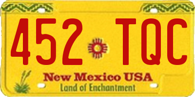 NM license plate 452TQC