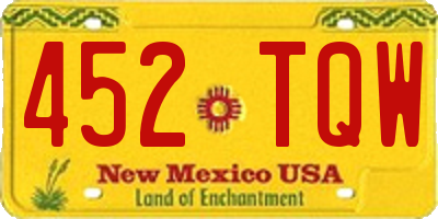 NM license plate 452TQW
