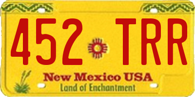 NM license plate 452TRR