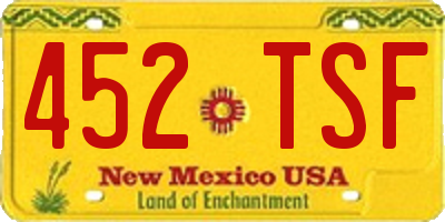 NM license plate 452TSF