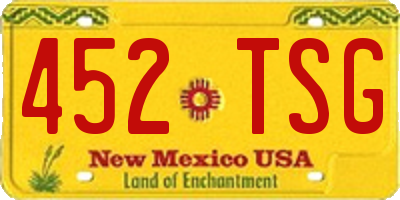 NM license plate 452TSG