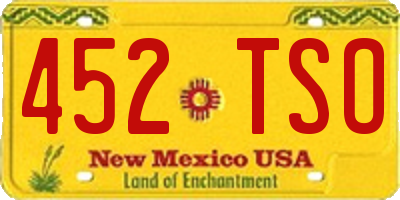 NM license plate 452TSO