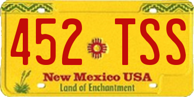 NM license plate 452TSS