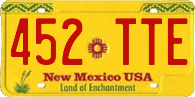 NM license plate 452TTE