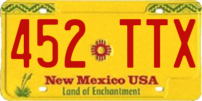 NM license plate 452TTX
