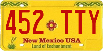 NM license plate 452TTY