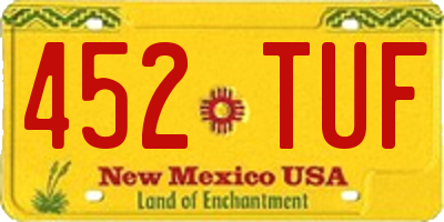 NM license plate 452TUF