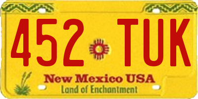 NM license plate 452TUK