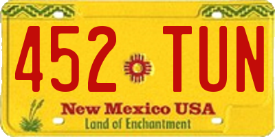 NM license plate 452TUN
