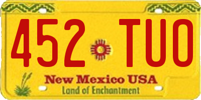 NM license plate 452TUO