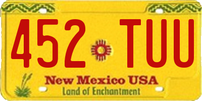 NM license plate 452TUU