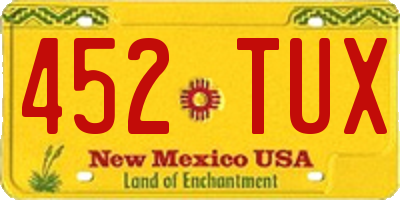 NM license plate 452TUX