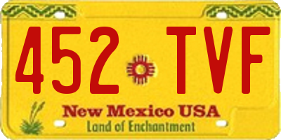 NM license plate 452TVF