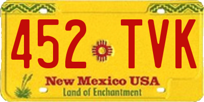 NM license plate 452TVK