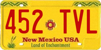 NM license plate 452TVL