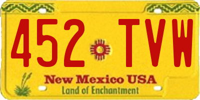 NM license plate 452TVW