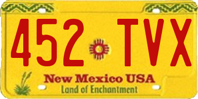 NM license plate 452TVX