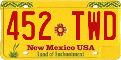 NM license plate 452TWD