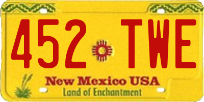 NM license plate 452TWE