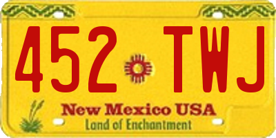 NM license plate 452TWJ