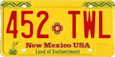 NM license plate 452TWL