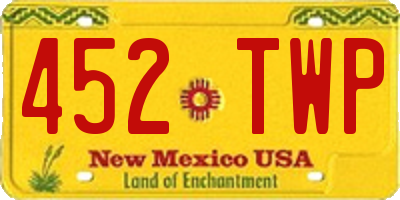 NM license plate 452TWP