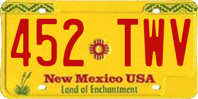 NM license plate 452TWV