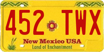 NM license plate 452TWX