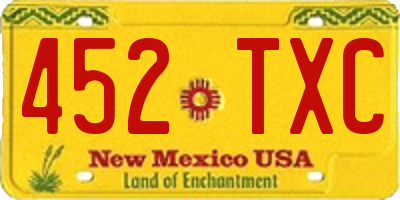 NM license plate 452TXC