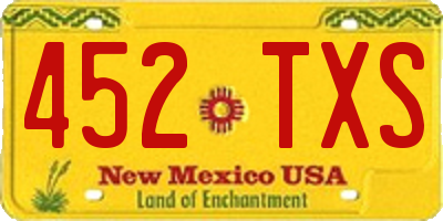 NM license plate 452TXS