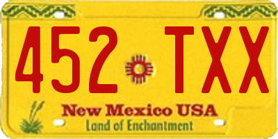 NM license plate 452TXX