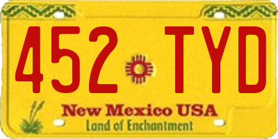 NM license plate 452TYD