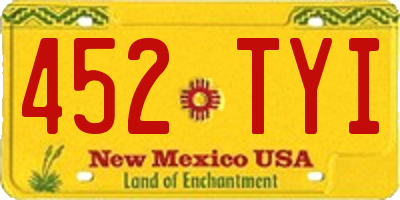 NM license plate 452TYI