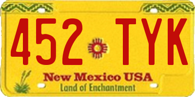 NM license plate 452TYK