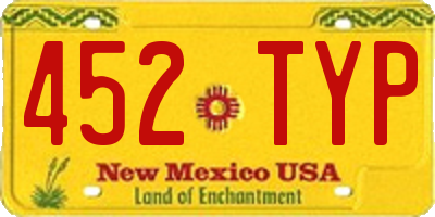 NM license plate 452TYP