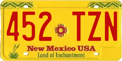 NM license plate 452TZN