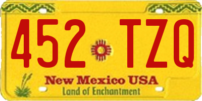 NM license plate 452TZQ