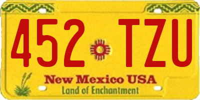 NM license plate 452TZU