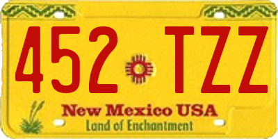 NM license plate 452TZZ