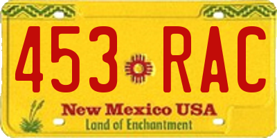 NM license plate 453RAC